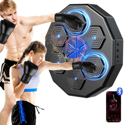 Music Boxing Machine, 2025 New Smart Bluetooth Music Boxing Parent-Child Games, Wall-Mounted Exercise Equipment for Home Exercise New Fitness