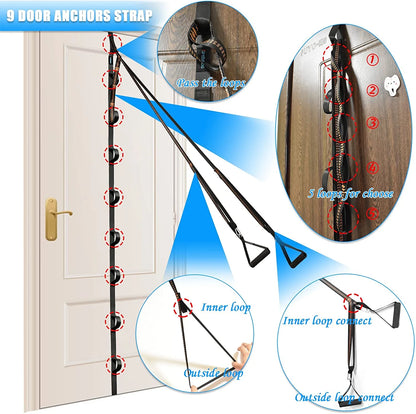 Nylon Door Anchor Strap for Resistance Exercise, Resistance Bands Portable Home Gym.Punching-Free