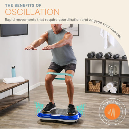 Waver Vibration Plate Exercise Machine – High-Intensity Vibration for Muscle Activation, Full-Body Workout Vibrating Platform with Loop Bands, Fitness Equipment for Strength Toning & Fat Loss