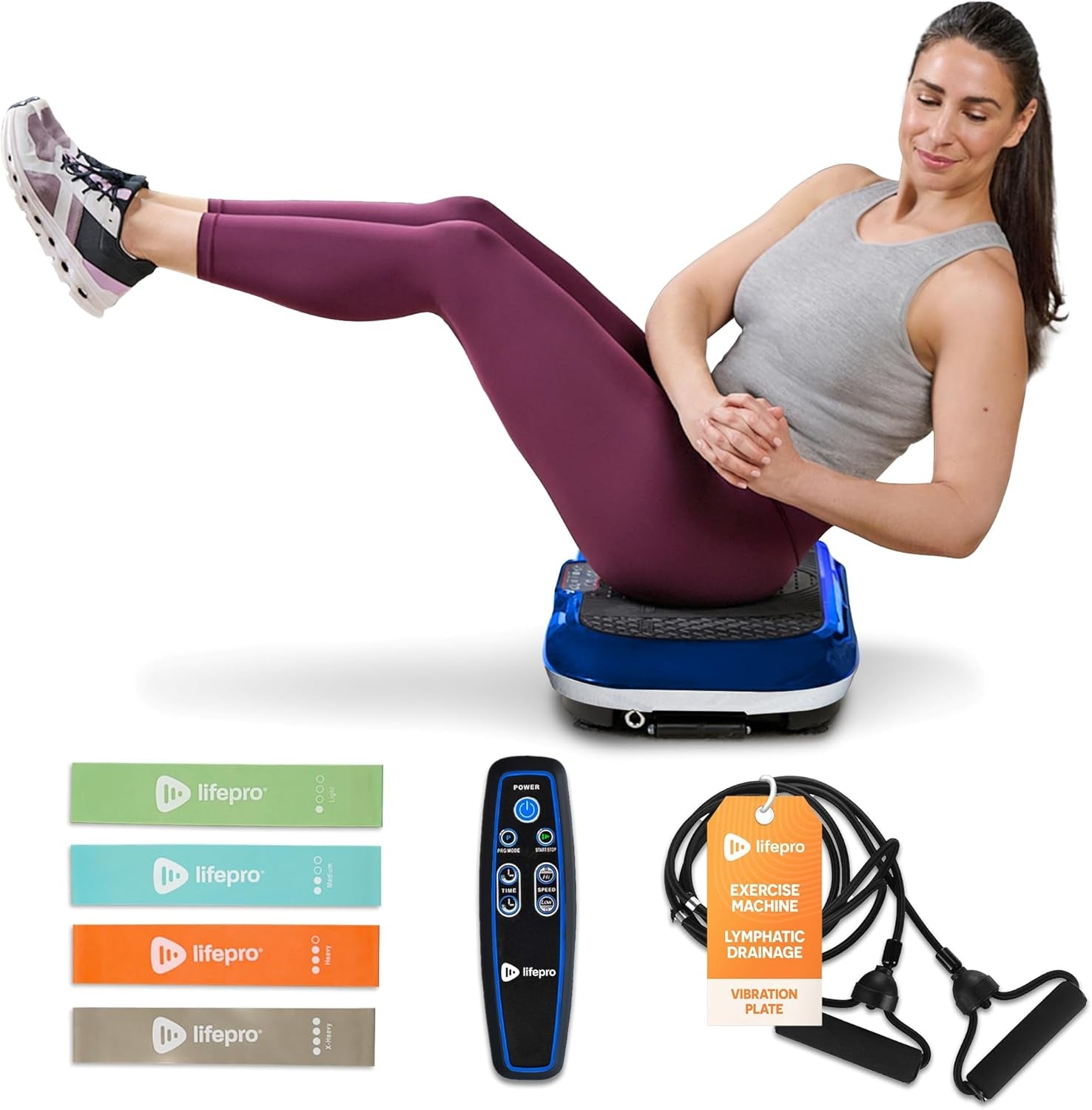 Waver Vibration Plate Exercise Machine – High-Intensity Vibration for Muscle Activation, Full-Body Workout Vibrating Platform with Loop Bands, Fitness Equipment for Strength Toning & Fat Loss