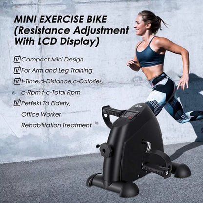 Desk Bike Pedal Exerciser, Mini Exercise Bike Stepper Indoor Exercise, Elder Bike Pedal Exerciser under Desk Fitness Equipment with LCD Screen Display