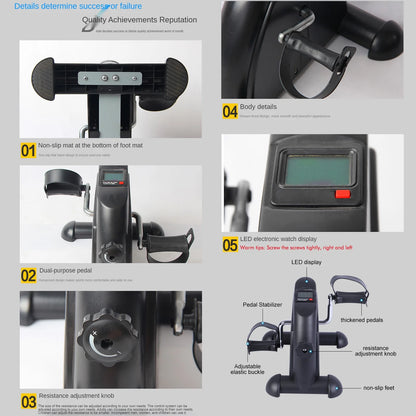 Desk Bike Pedal Exerciser, Mini Exercise Bike Stepper Indoor Exercise, Elder Bike Pedal Exerciser under Desk Fitness Equipment with LCD Screen Display