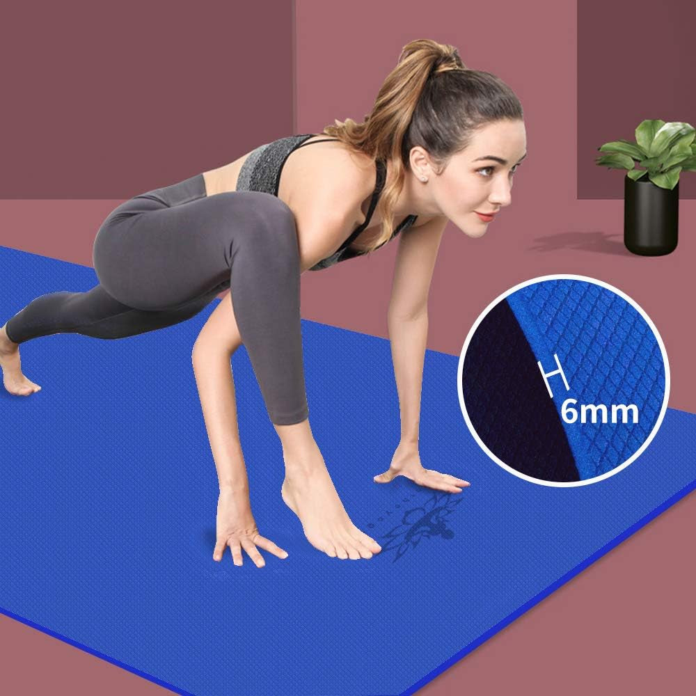 Large TPE Yoga Mat - 72"X 32" X 1/4 Inch -Eco Friendly SGS Certified -Non Slip Bolster with Carrying Bag for Home Gym, Pilates & Floor Outdoor Exercises