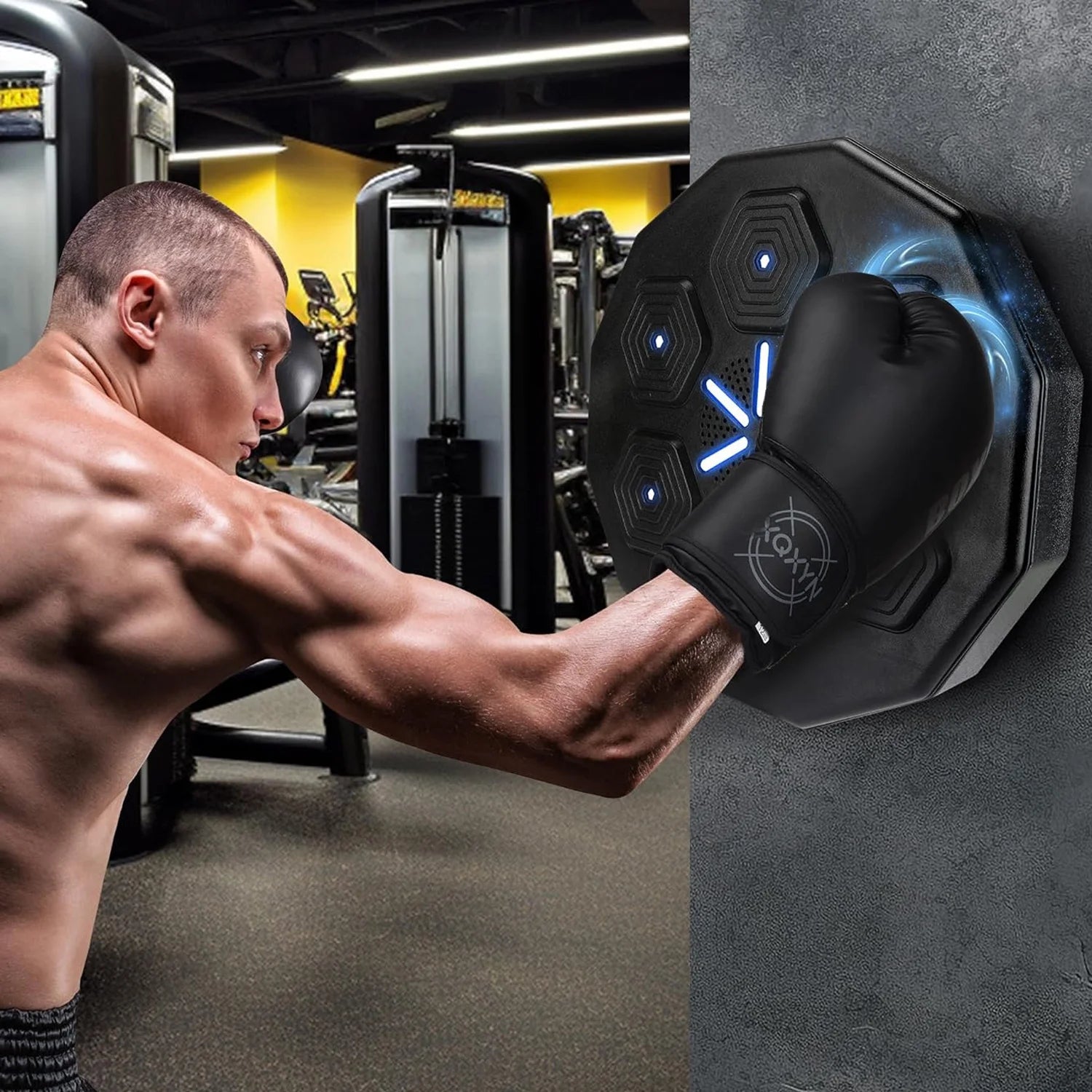 Music Boxing Machine, 2025 New Smart Bluetooth Music Boxing Parent-Child Games, Wall-Mounted Exercise Equipment for Home Exercise New Fitness