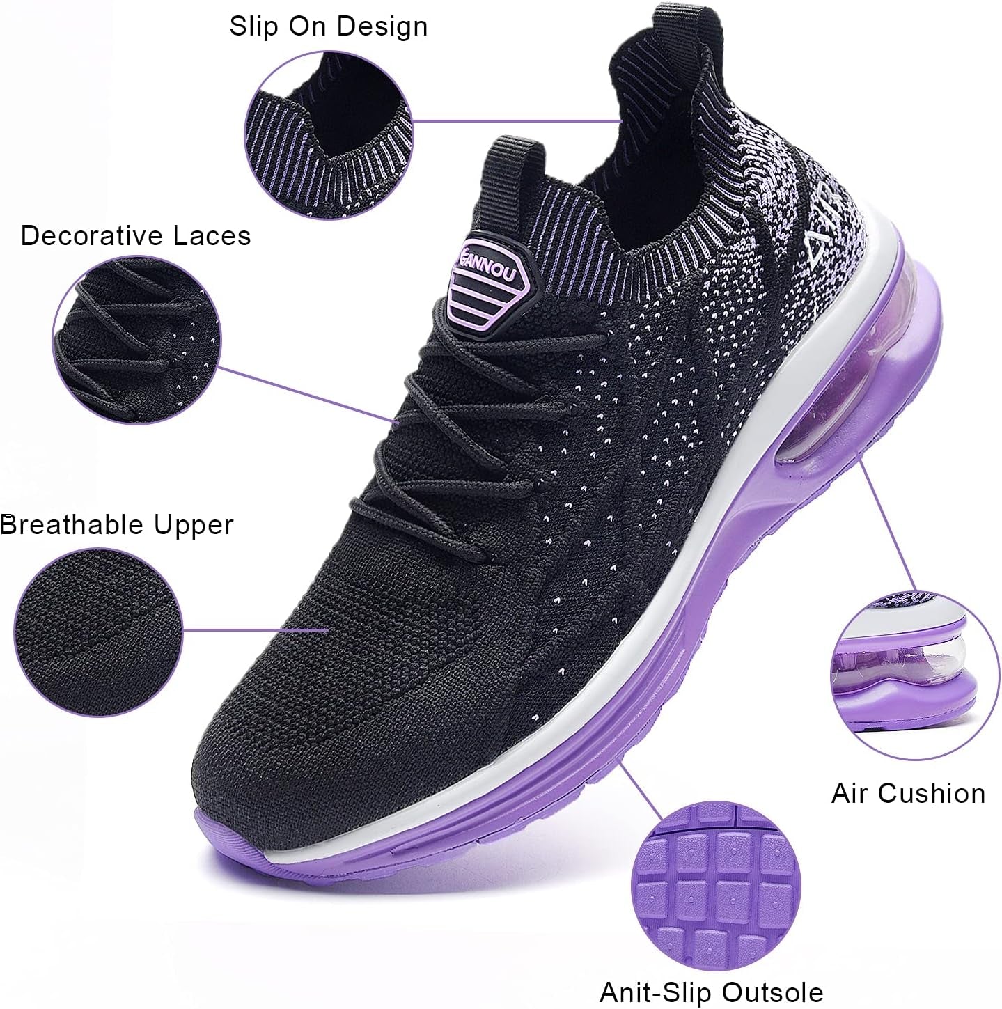 Women'S Air Running Shoes Breathable Athletic Tennis Shoes Sport Walking Sneakers