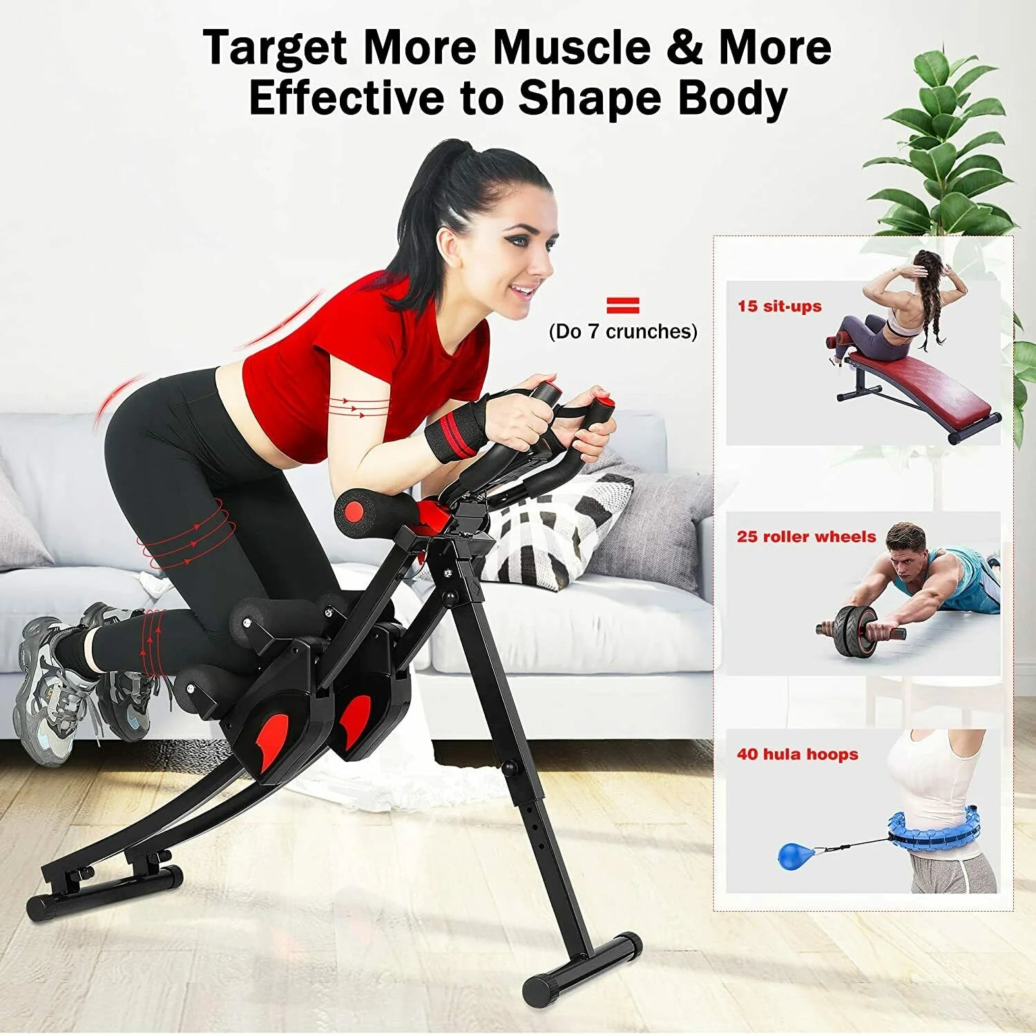 Ab Machine Ab Workout Equipment Workout Equipment Abdominal Trainers for Home Gym Abdominal Trainer Women Exercise Fitness Equipment