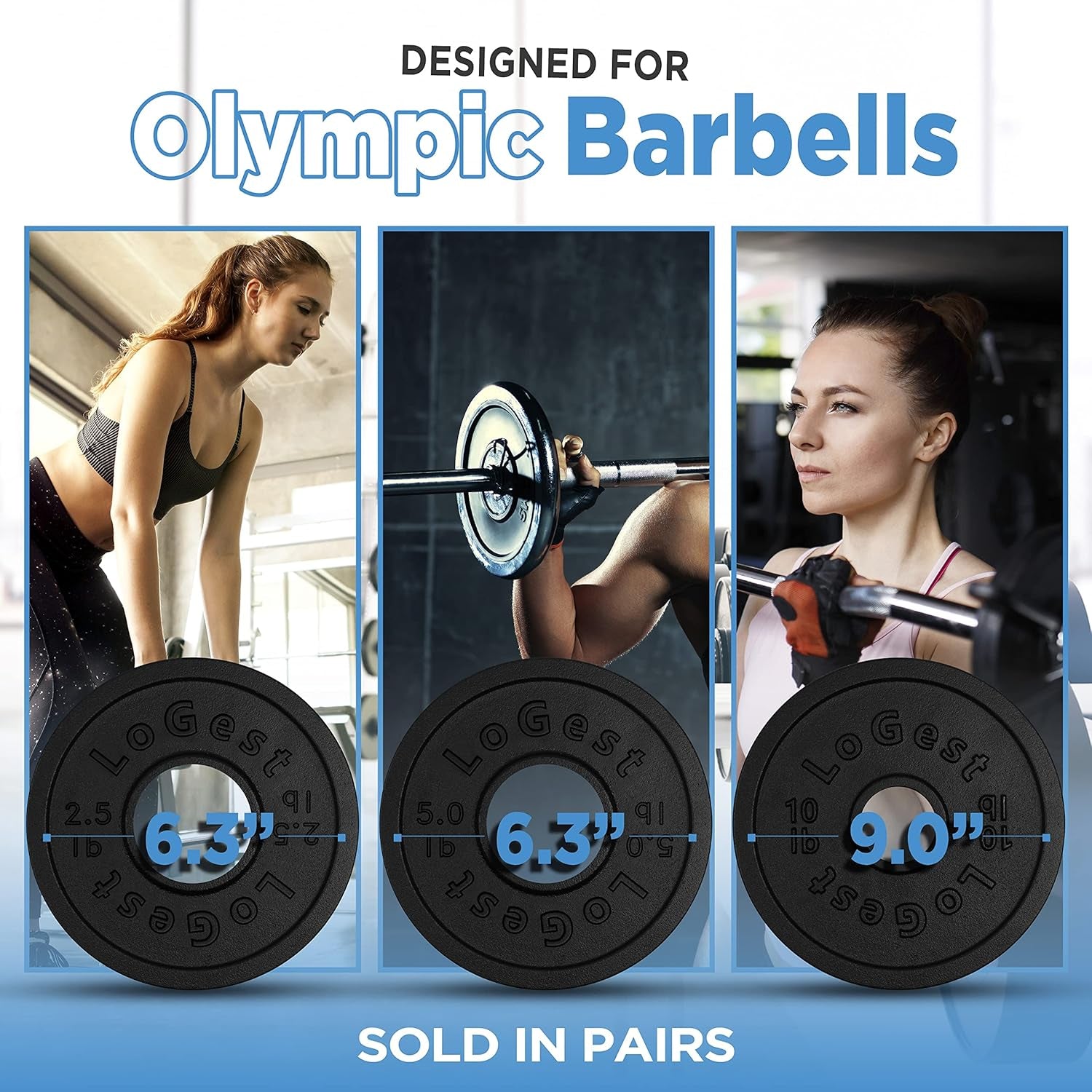 Olympic Weight Plate Set - Pair of 2 Weight Plates for Olympic Bars, Ideal for Strength Training and Balance Enhancement, Available in 2.5LB, 5LB, and 10LB Options