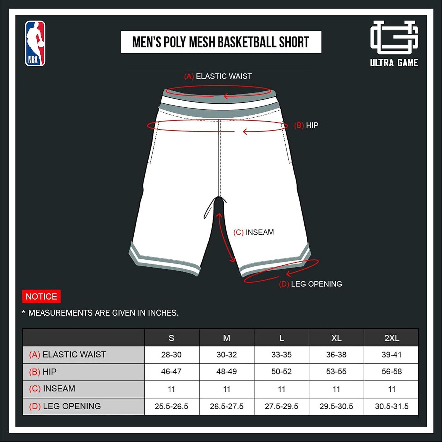 Men'S NBA Official Active Knit Basketball Training Shorts Unisex