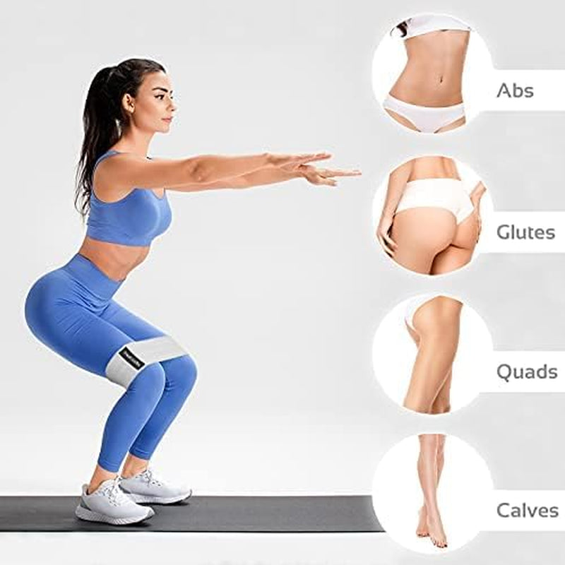 Resistance Exercise Bands for Women - Fabric Workout Bands for Booty, Hip, Glute, Leg, Thigh, Squat, Butt Lift Excersize and Fitness Loop Bands for Home Gym